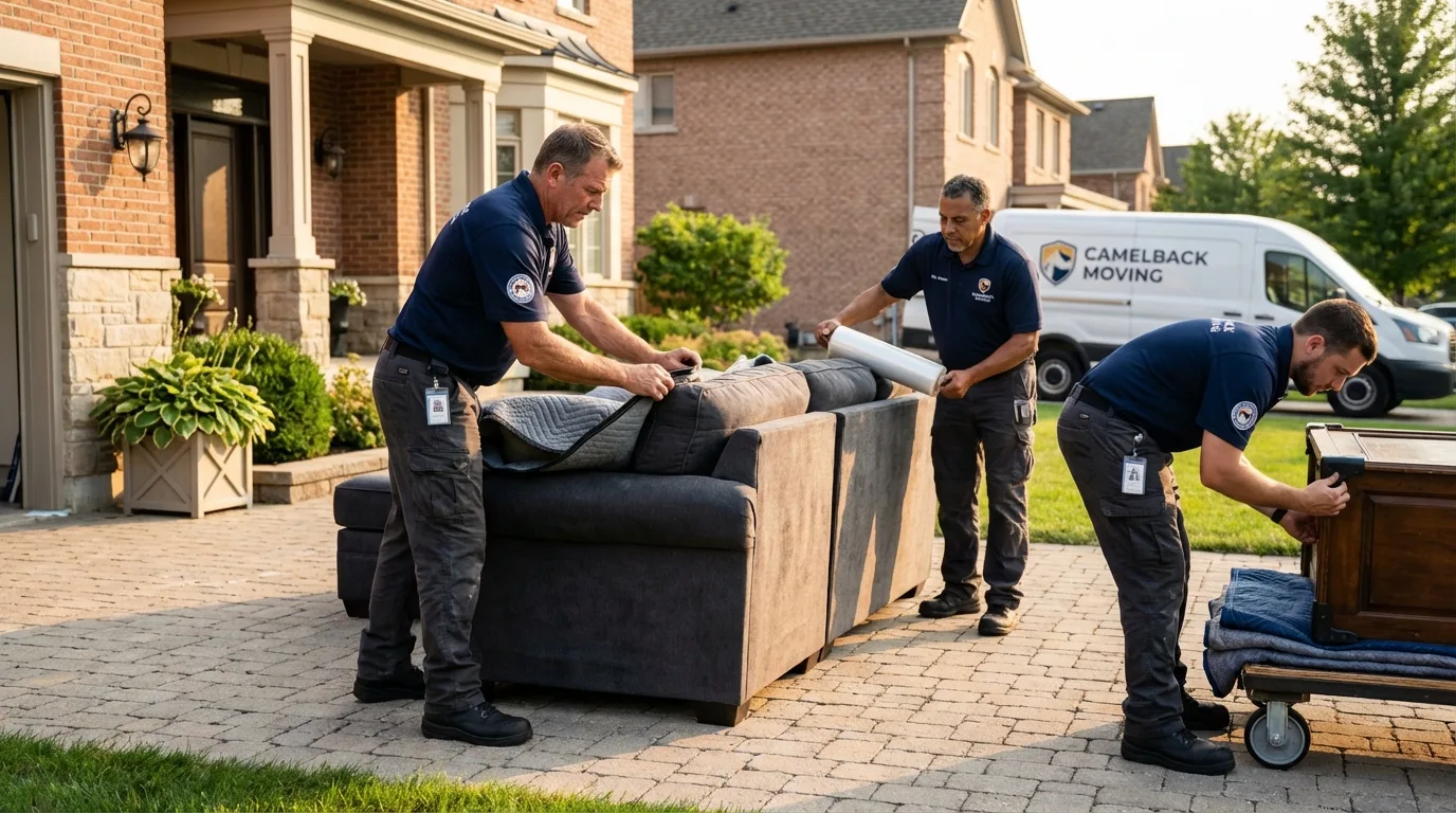 Large estate moving crew wrapping furniture in Sale Creek, TN