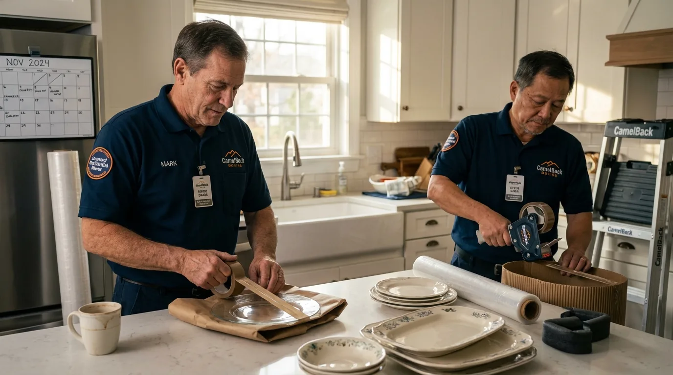 Professional crew packing kitchen dishware in Sale Creek, TN